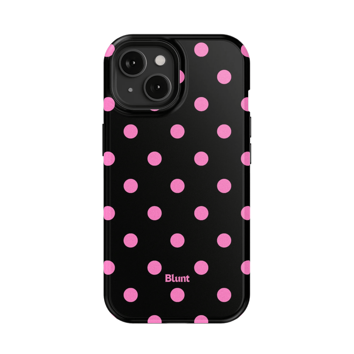 Pink and Black Polka iPhone Case - Blunt Cases