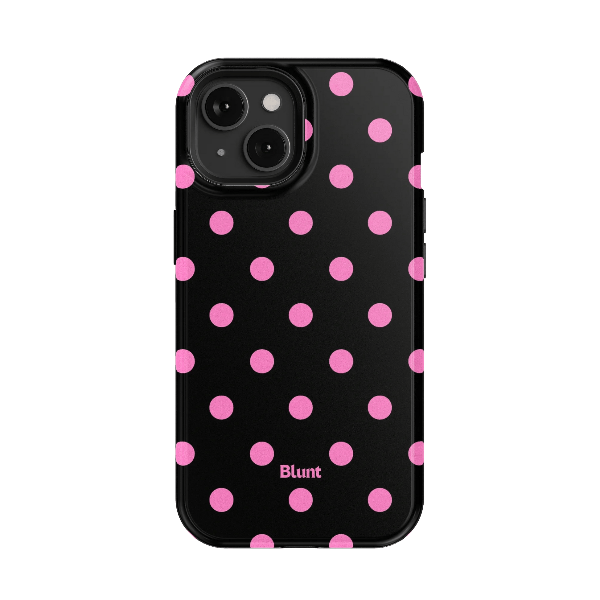 Pink and Black Polka iPhone Case - Blunt Cases