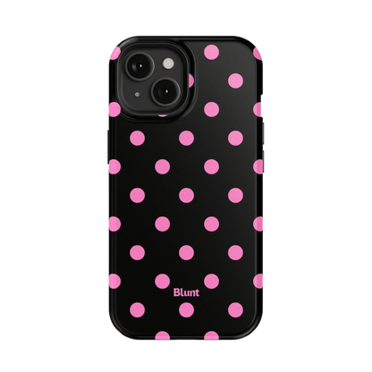 Pink and Black Polka iPhone Case - Blunt Cases