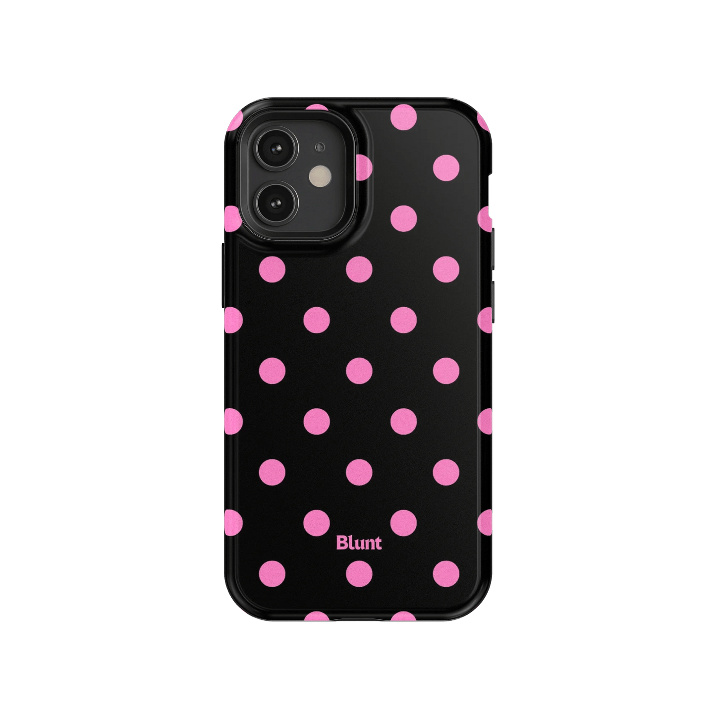 Pink and Black Polka iPhone Case - Blunt Cases