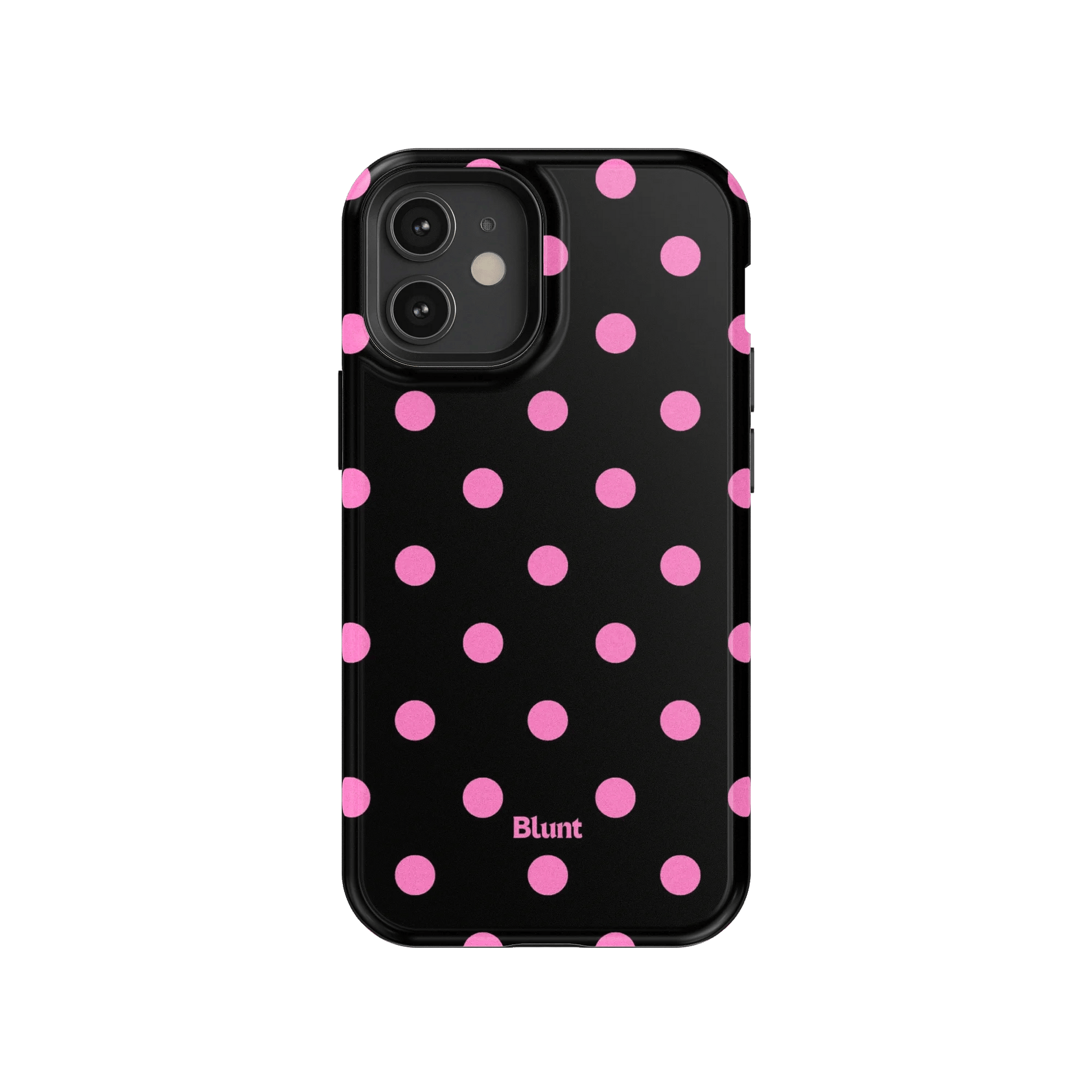 Pink and Black Polka iPhone Case - Blunt Cases