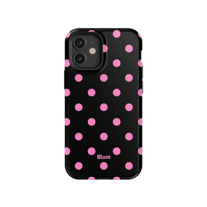 Pink and Black Polka iPhone Case - Blunt Cases