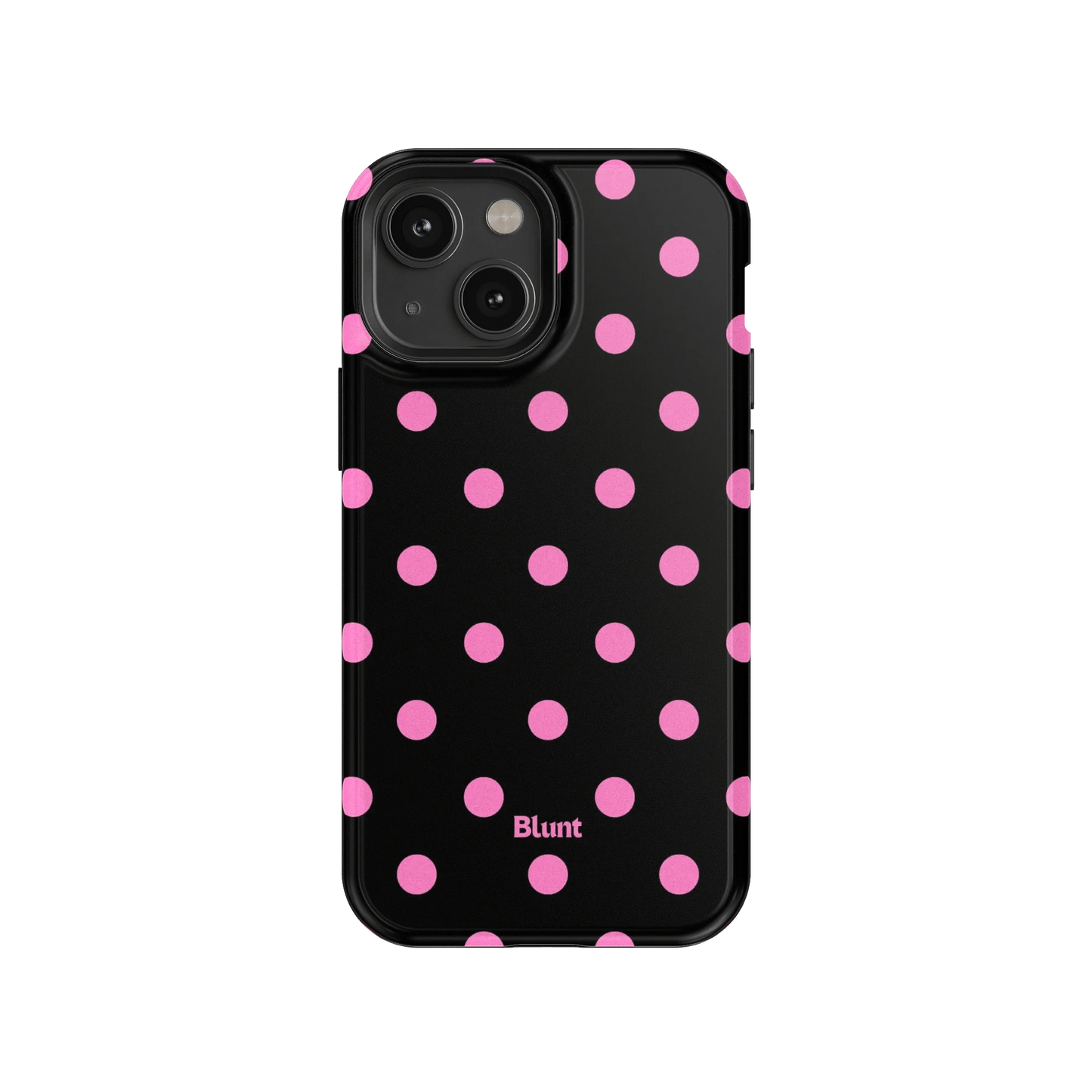 Pink and Black Polka iPhone Case - Blunt Cases