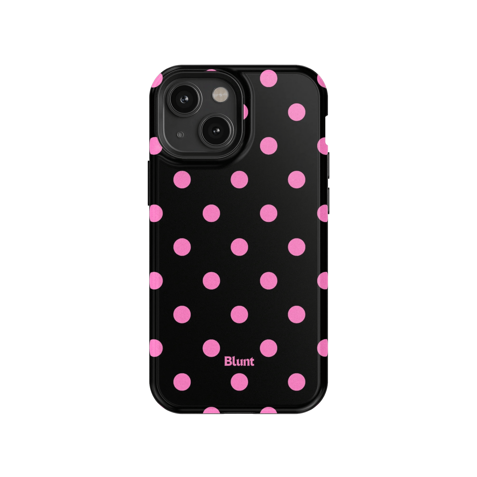 Pink and Black Polka iPhone Case - Blunt Cases