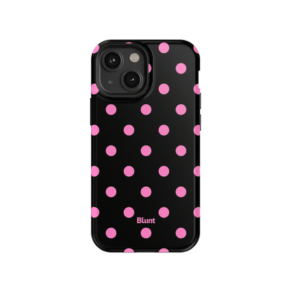 Pink and Black Polka iPhone Case - Blunt Cases