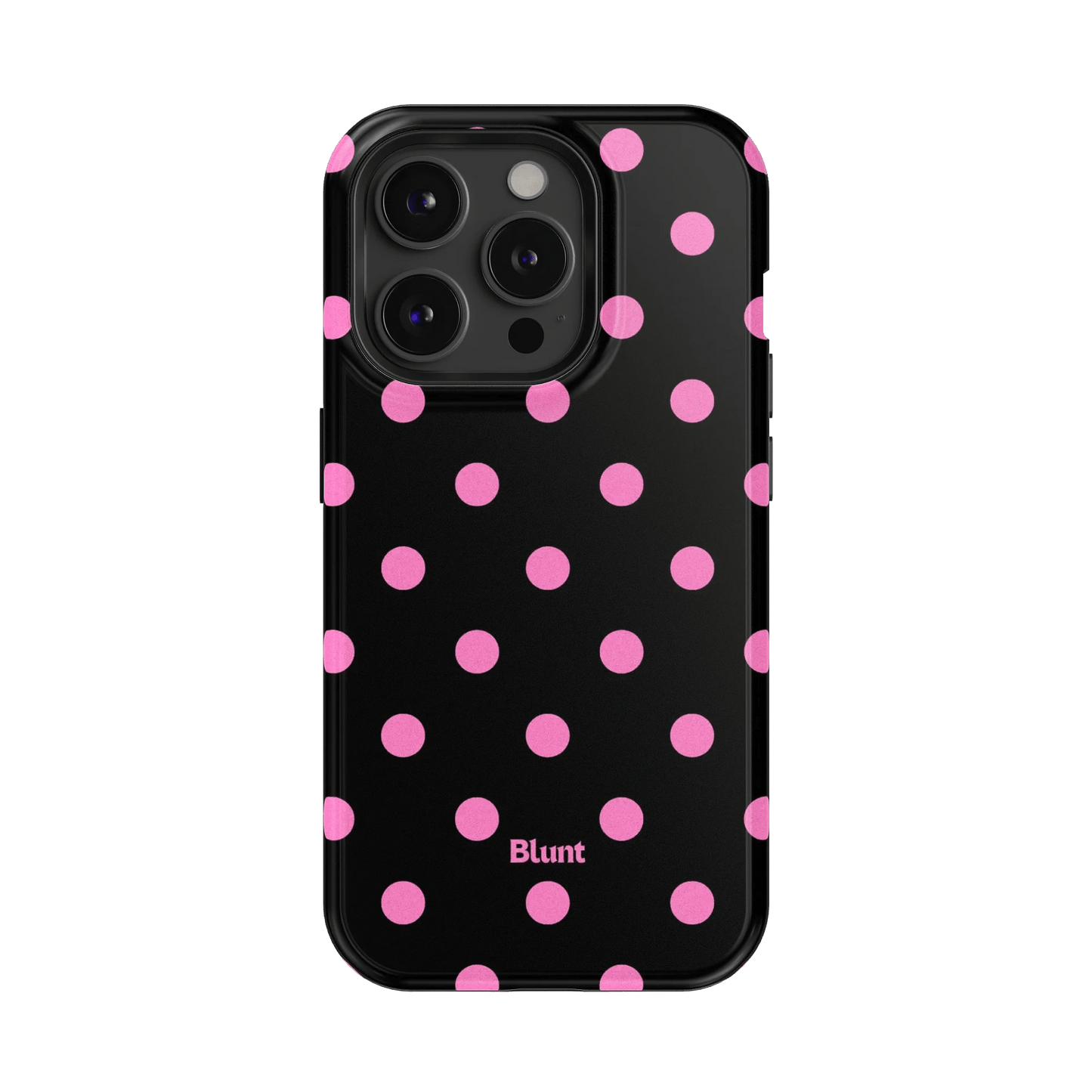 Pink and Black Polka iPhone Case - Blunt Cases