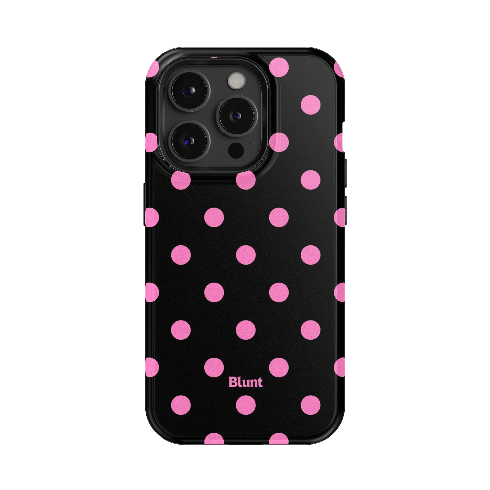 Pink and Black Polka iPhone Case - Blunt Cases