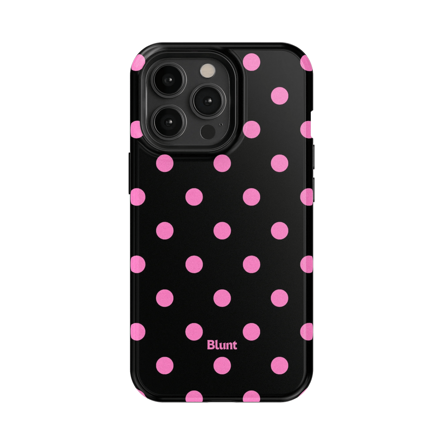 Pink and Black Polka iPhone Case - Blunt Cases