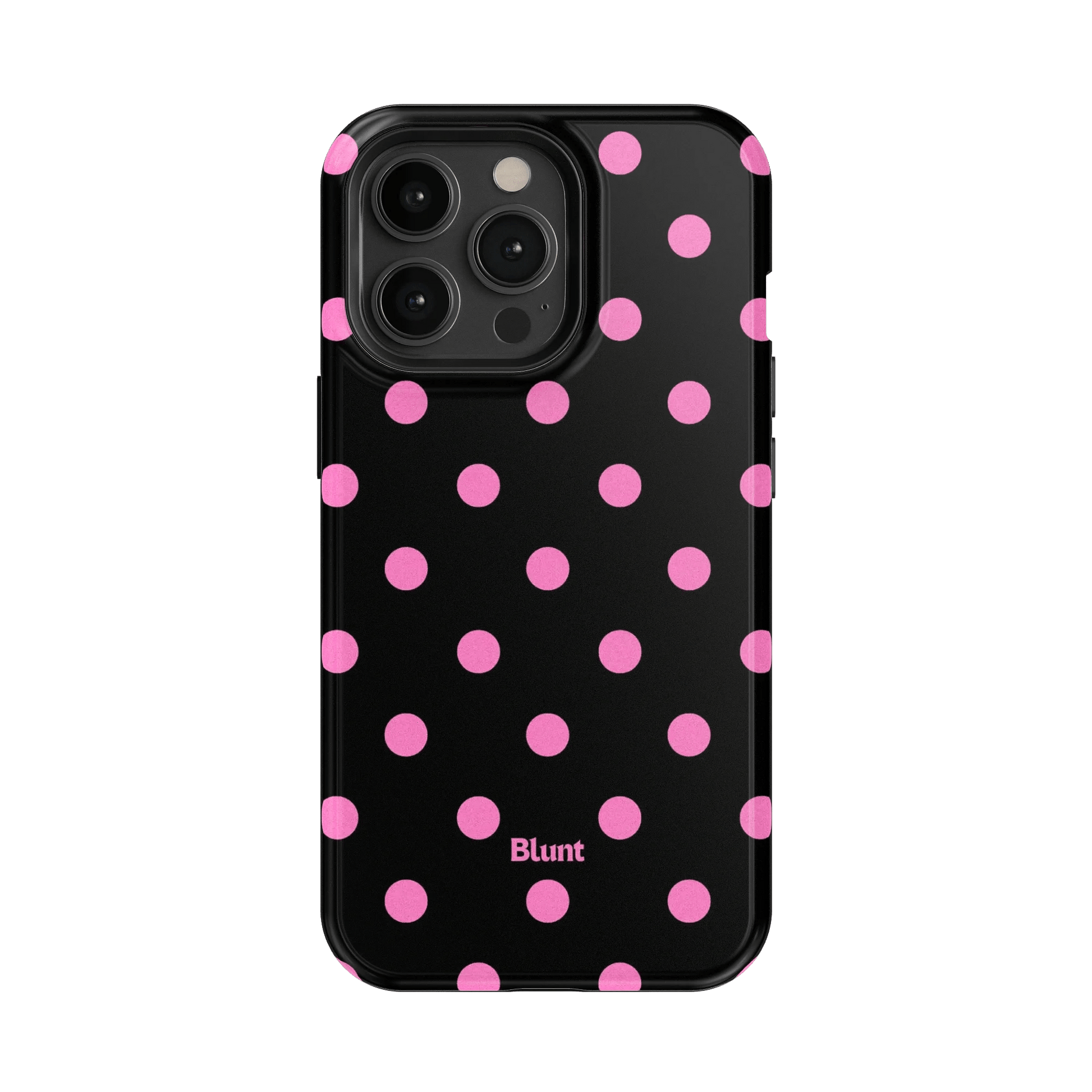 Pink and Black Polka iPhone Case - Blunt Cases