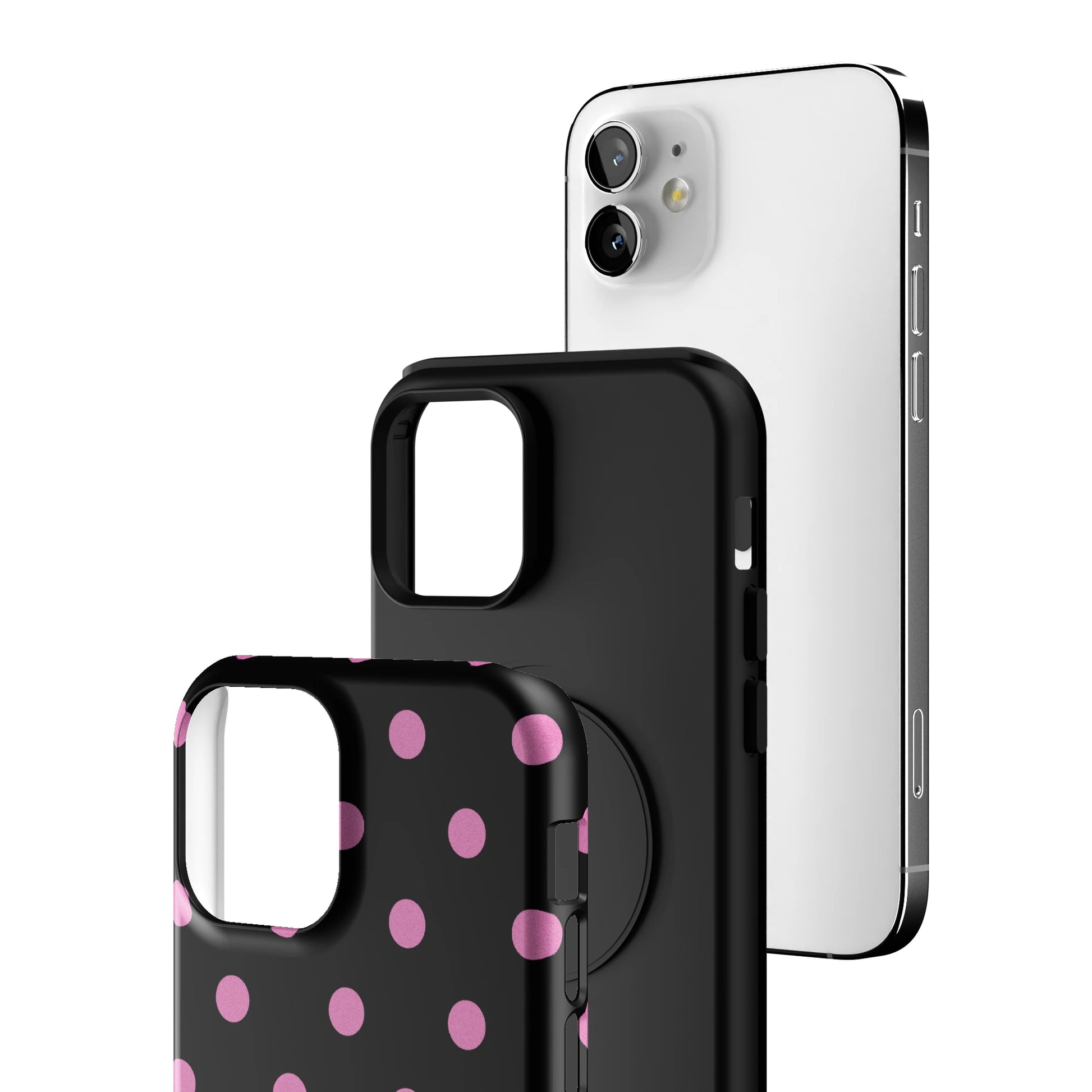 Pink and Black Polka iPhone Case gallery - Iphone_12_Iphone_3