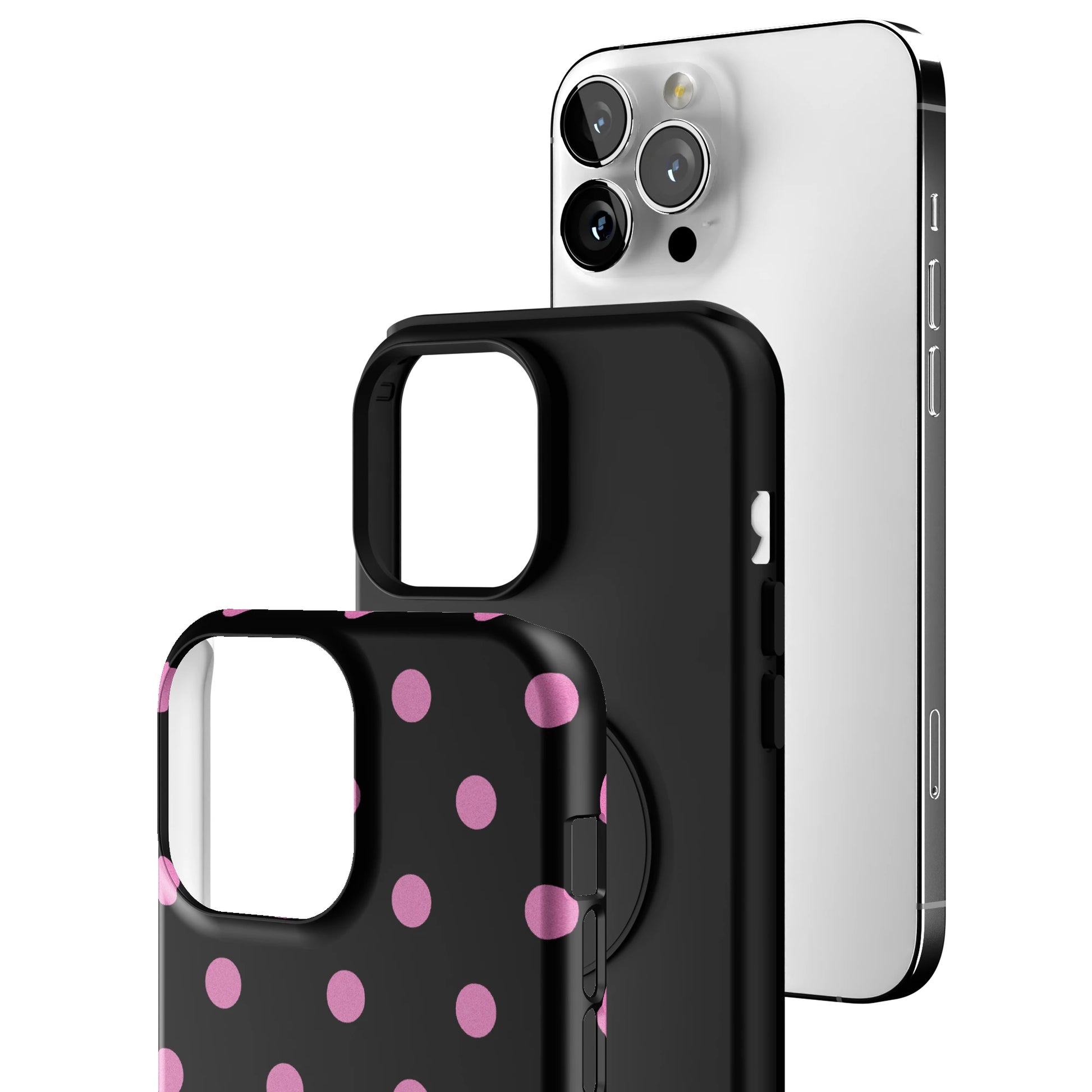 Pink and Black Polka iPhone Case gallery - Iphone_13_Pro_Max_3