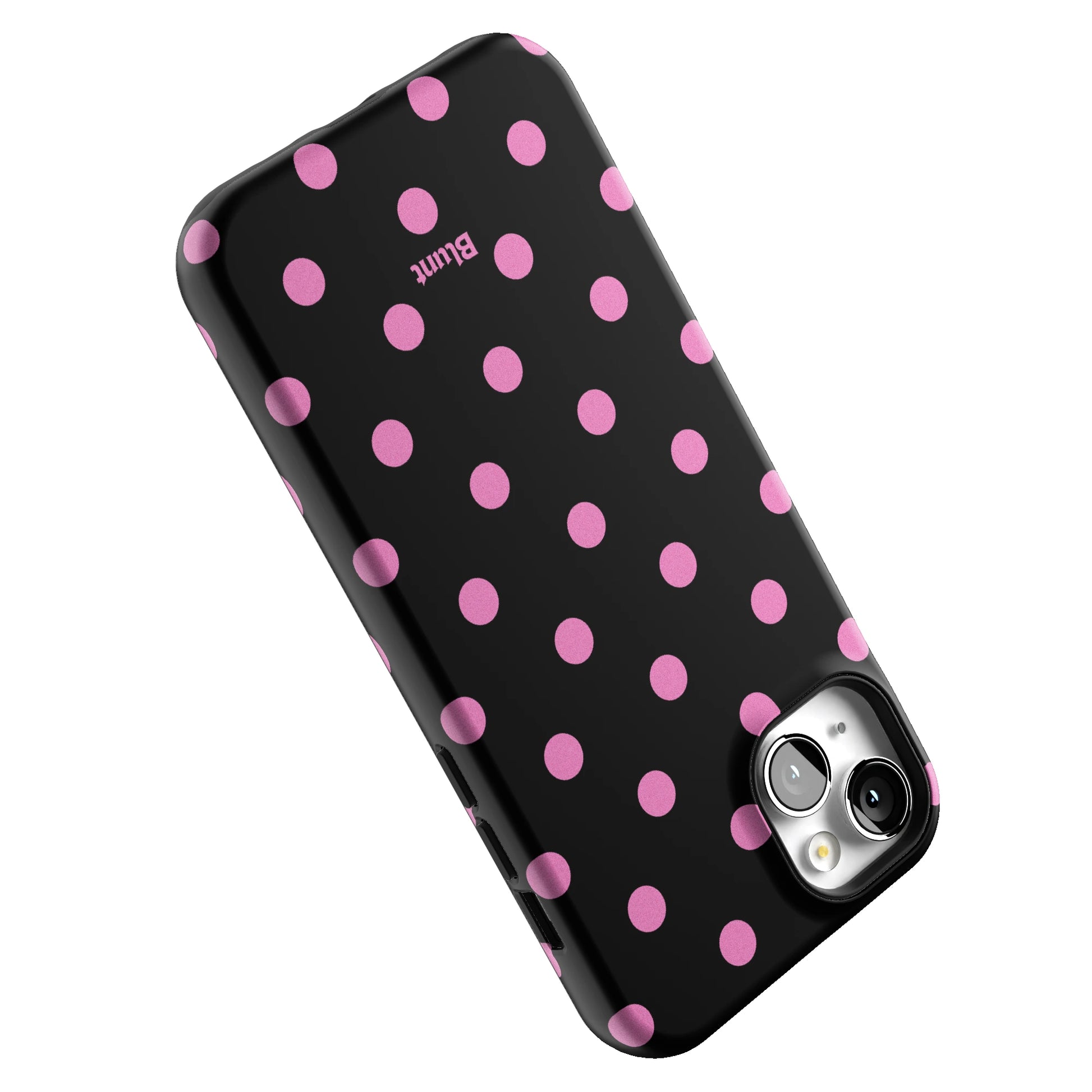 Pink and Black Polka iPhone Case gallery - Iphone_14_Mini_Air_Plus_5