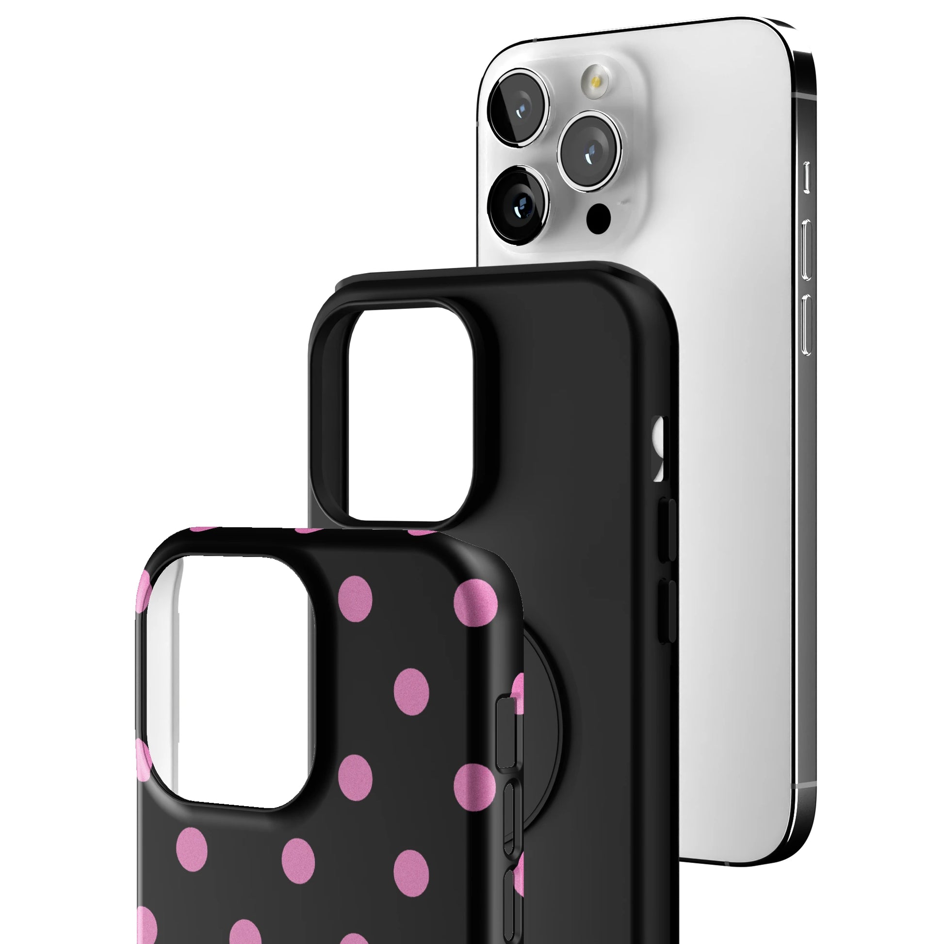 Pink and Black Polka iPhone Case gallery - Iphone_14_Pro_Max_3