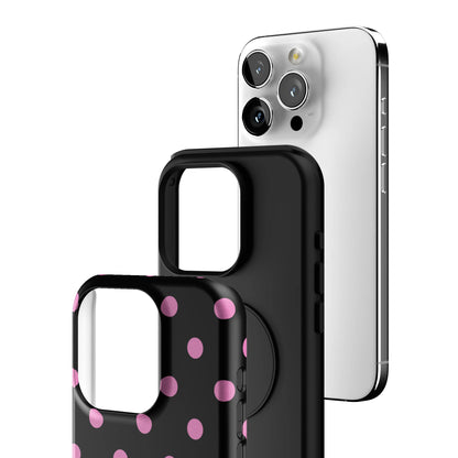 Pink and Black Polka iPhone Case gallery - Iphone_15_Pro_3