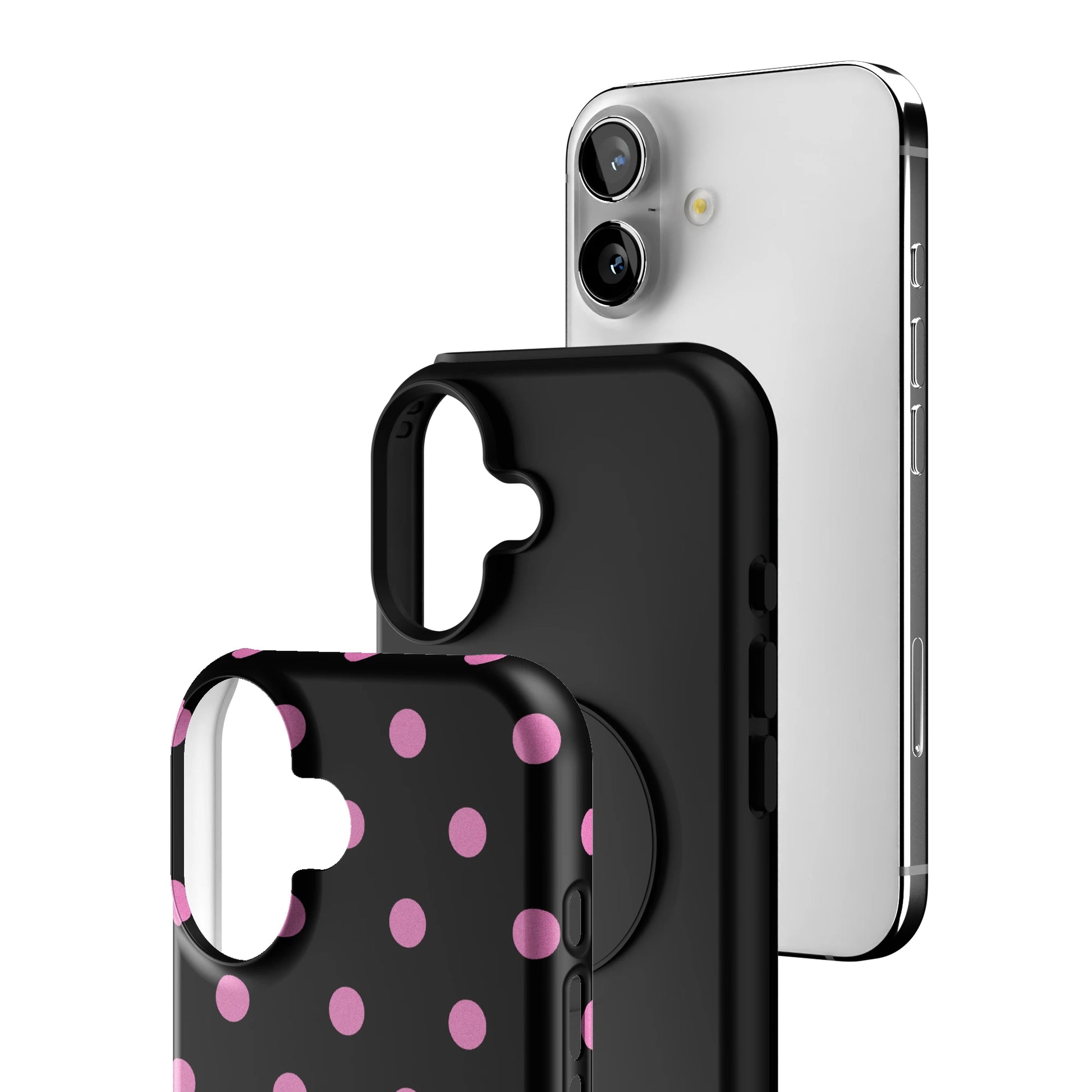 Pink and Black Polka iPhone Case gallery - Iphone_16_Iphone_3