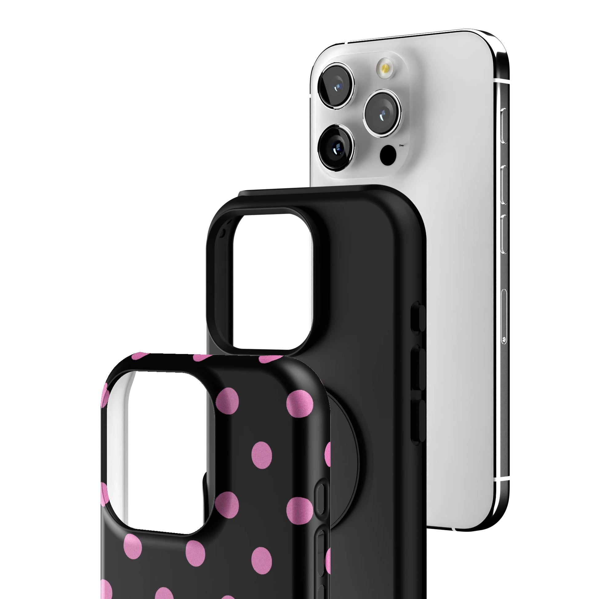Pink and Black Polka iPhone Case gallery - Iphone_16_Pro_3