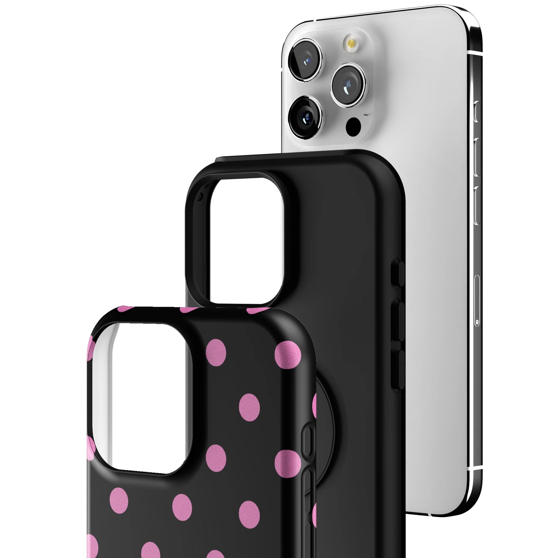 Pink and Black Polka iPhone Case gallery - Iphone_16_Pro_Max_3