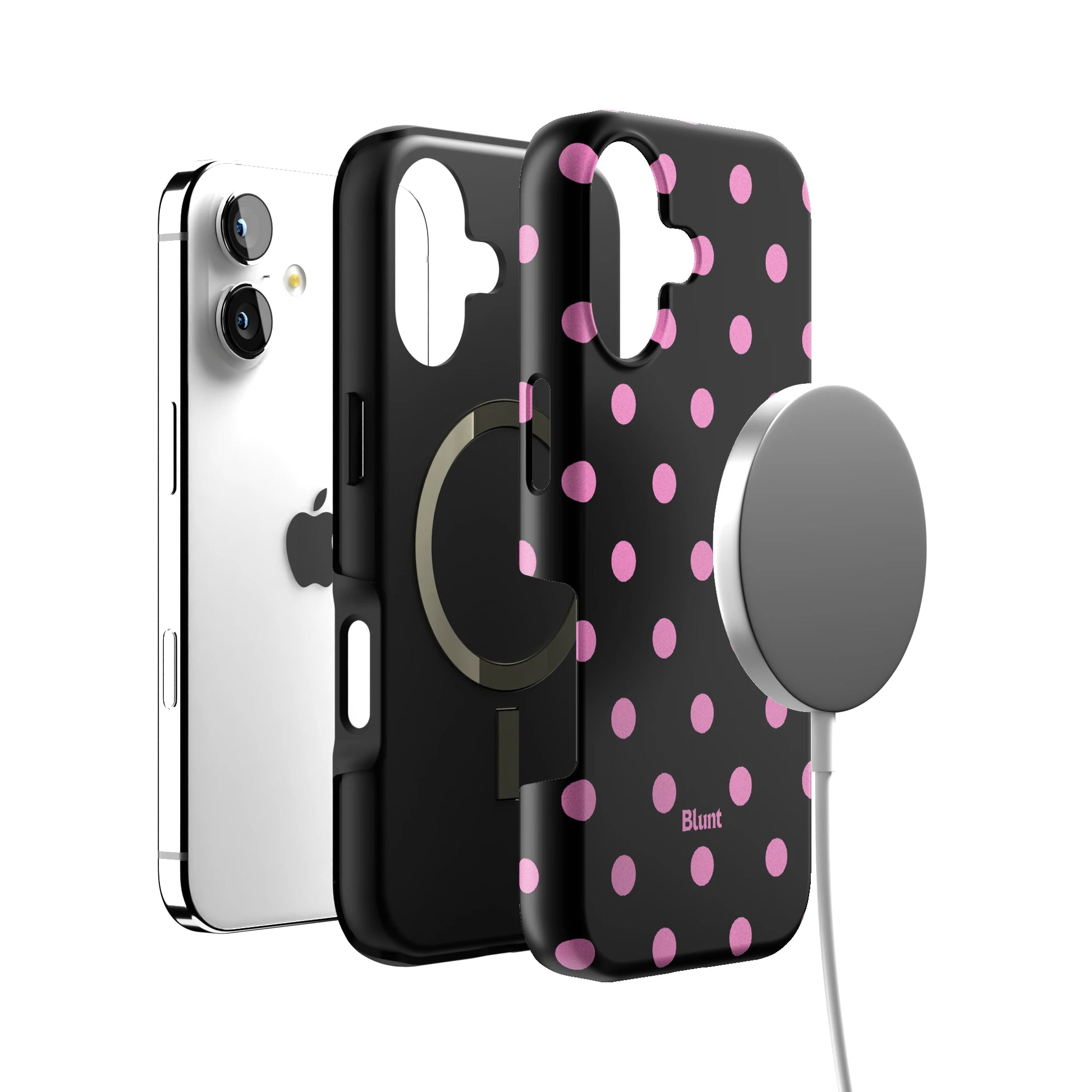 Pink and Black Polka iPhone Case gallery - Iphone_17_Iphone_4