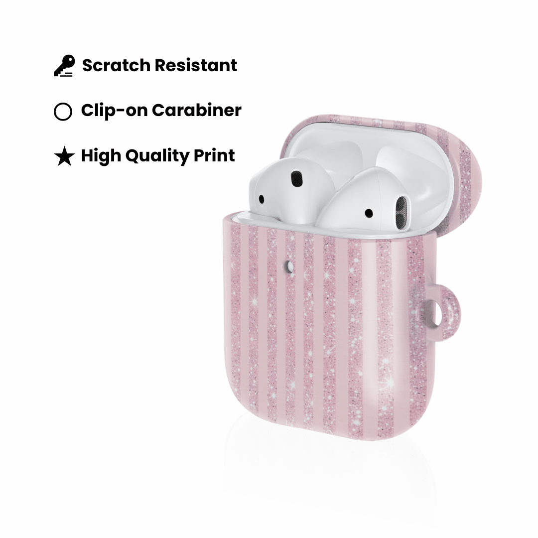 Pink Champagne Stripe AirPod Case - Blunt Cases