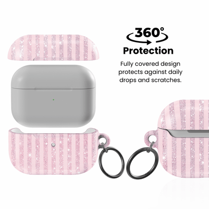Pink Champagne Stripe AirPod Case - Blunt Cases