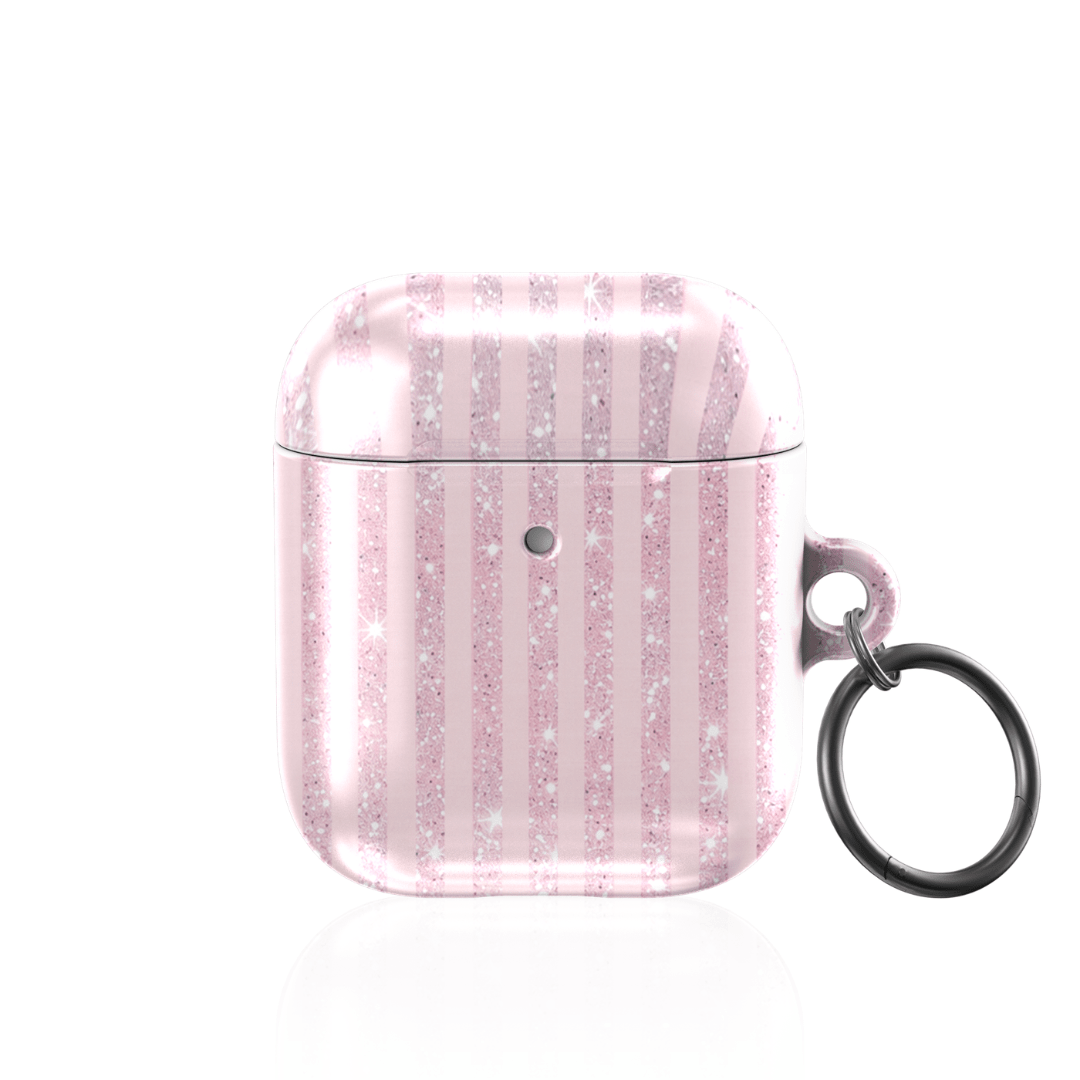Pink Champagne Stripe AirPod Case - Blunt Cases