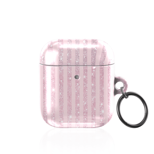 Pink Champagne Stripe AirPod Case - Blunt Cases