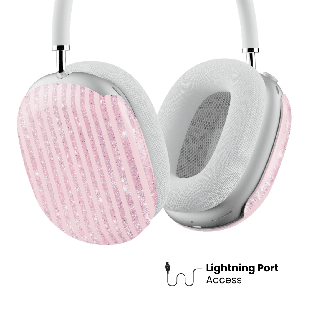 Pink Champagne Stripe AirPod Max Case - Blunt Cases