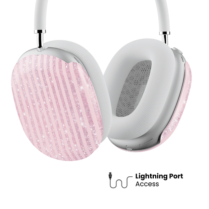 Pink Champagne Stripe AirPod Max Case - Blunt Cases