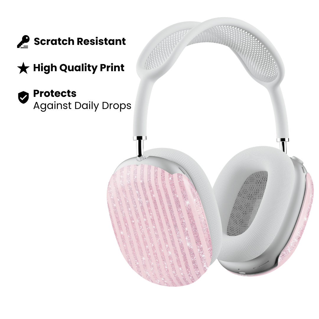 Pink Champagne Stripe AirPod Max Case - Blunt Cases