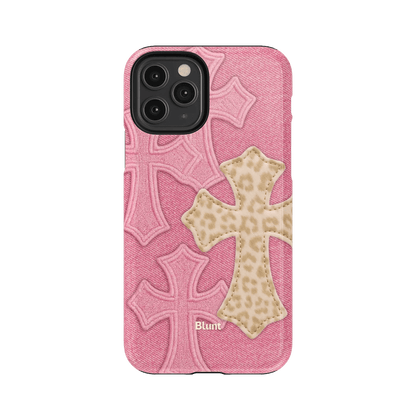 Pink Cheetah Cross iPhone Case - Blunt Cases