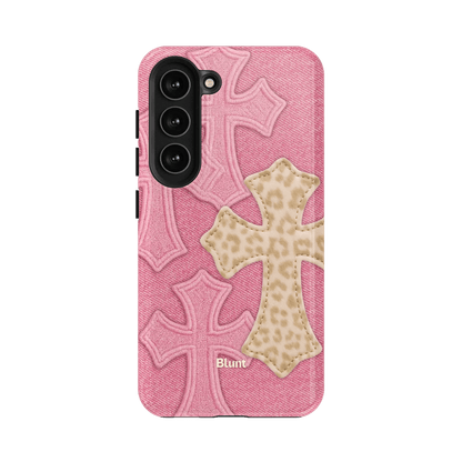 Pink Cheetah Cross Samsung Case - Blunt Cases