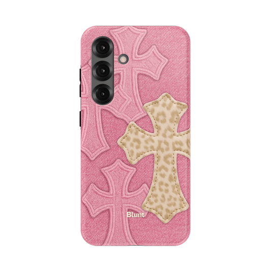 Pink Cheetah Cross Samsung Case - Blunt Cases