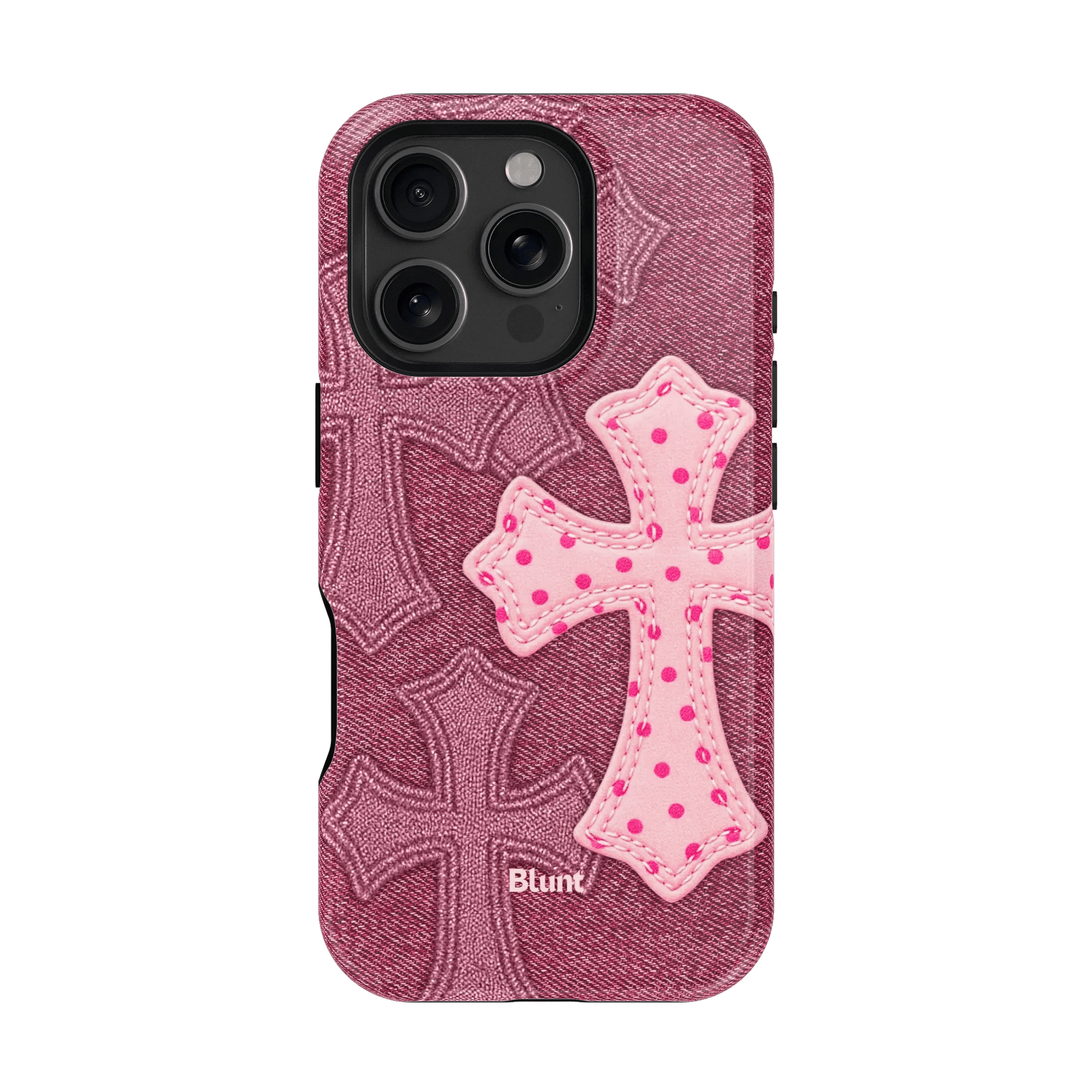 Pink Dottie Cross iPhone Case - Blunt Cases