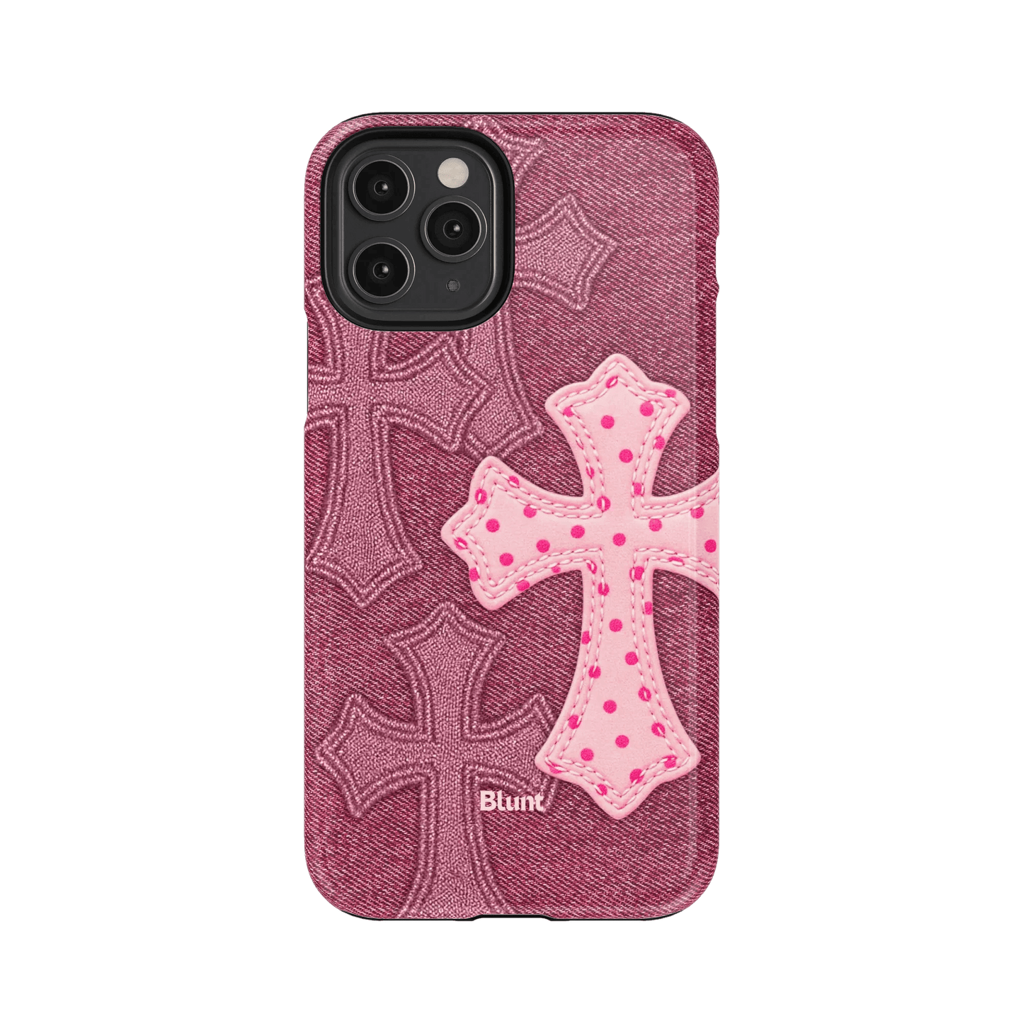 Pink Dottie Cross iPhone Case - Blunt Cases