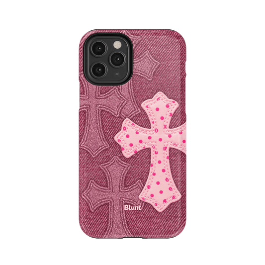 Pink Dottie Cross iPhone Case - Blunt Cases