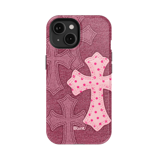 Pink Dottie Cross iPhone Case - Blunt Cases