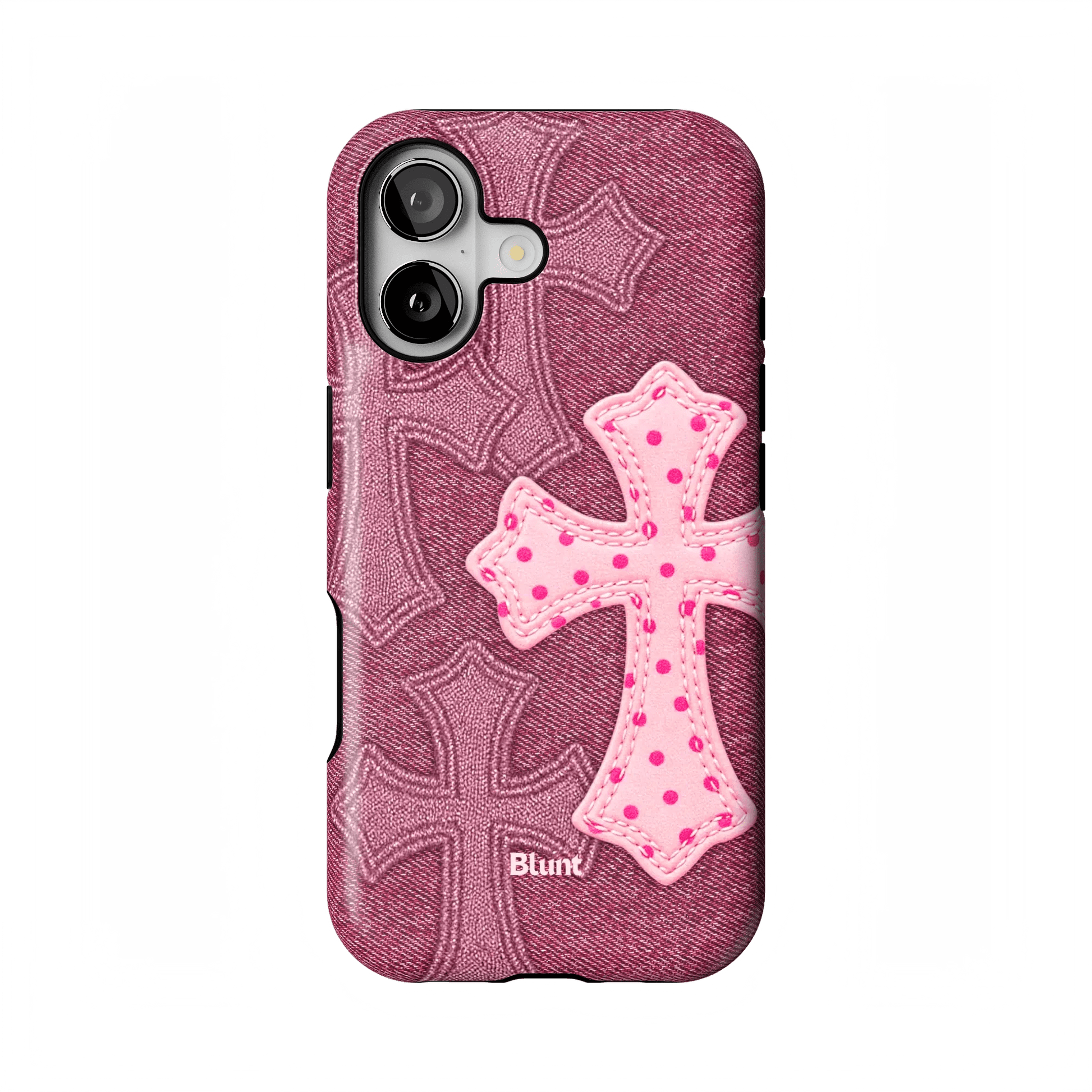 Pink Dottie Cross iPhone Case - Blunt Cases