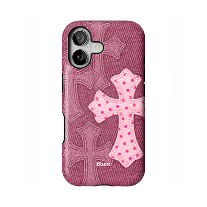 Pink Dottie Cross iPhone Case - Blunt Cases