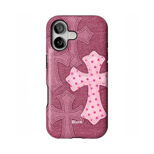 Pink Dottie Cross iPhone Case - Blunt Cases