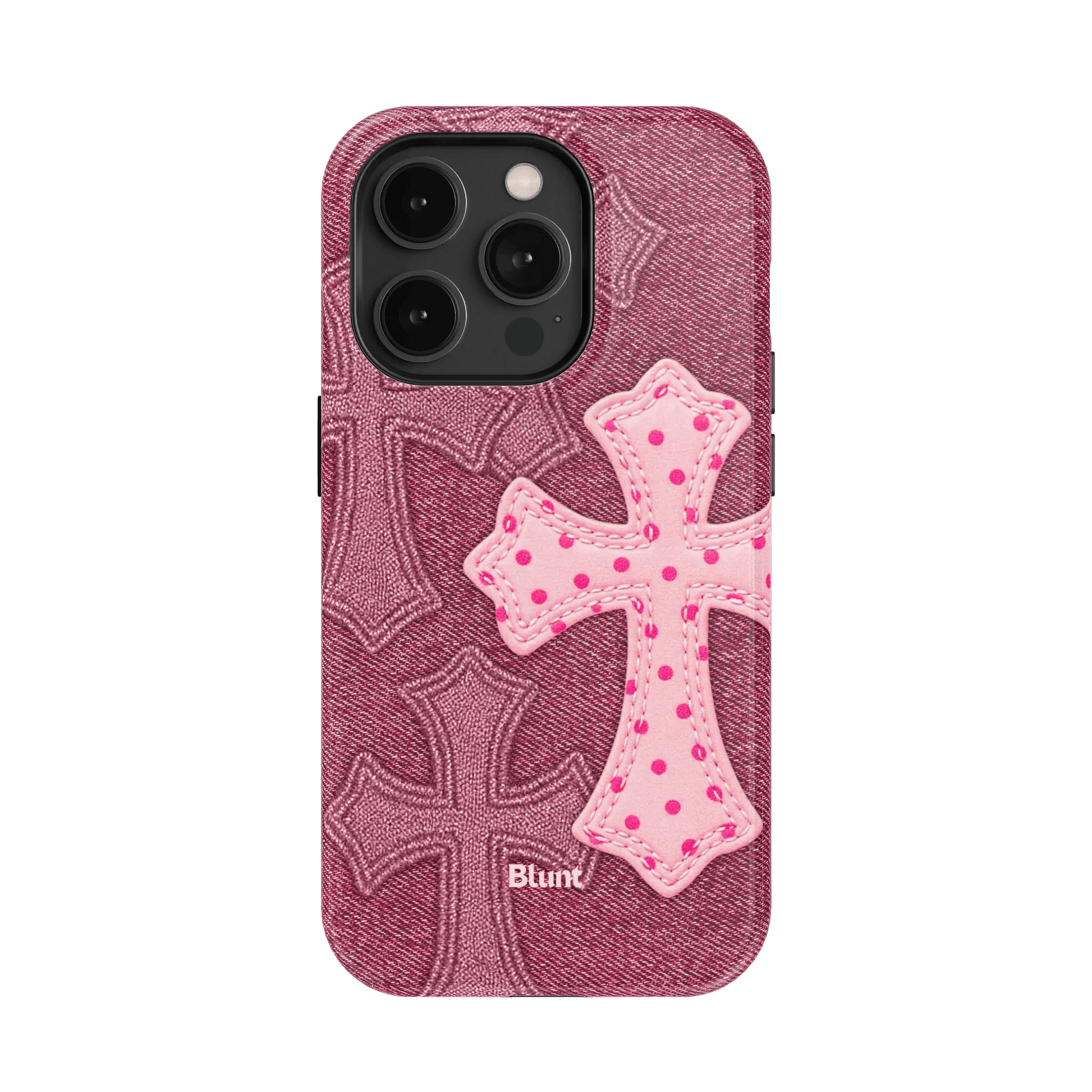 Pink Dottie Cross iPhone Case - Blunt Cases