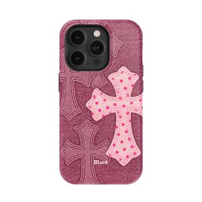 Pink Dottie Cross iPhone Case - Blunt Cases
