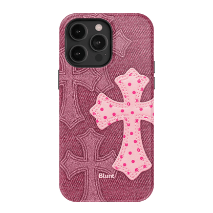 Pink Dottie Cross iPhone Case - Blunt Cases