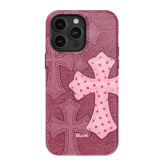 Pink Dottie Cross iPhone Case - Blunt Cases