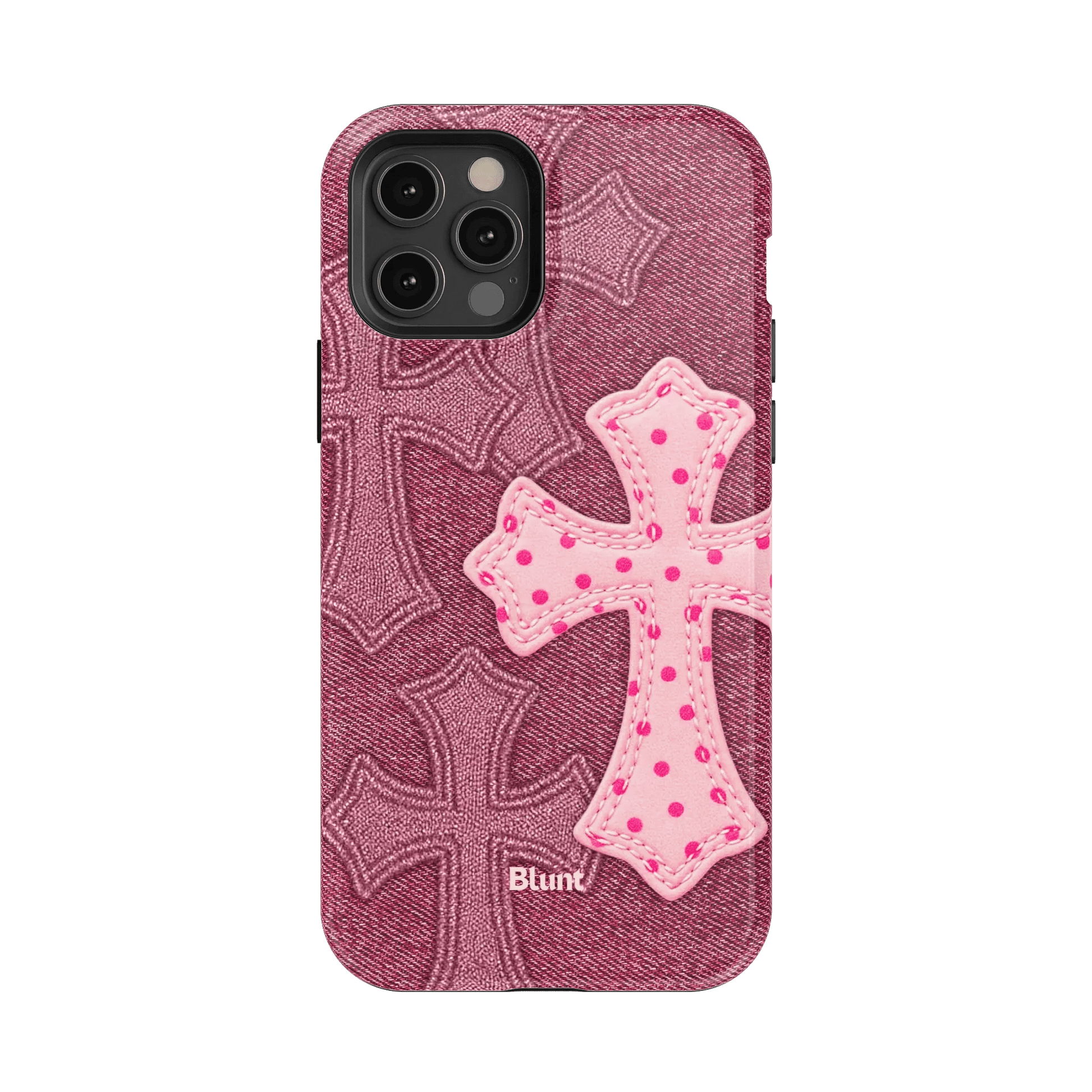 Pink Dottie Cross iPhone Case - Blunt Cases