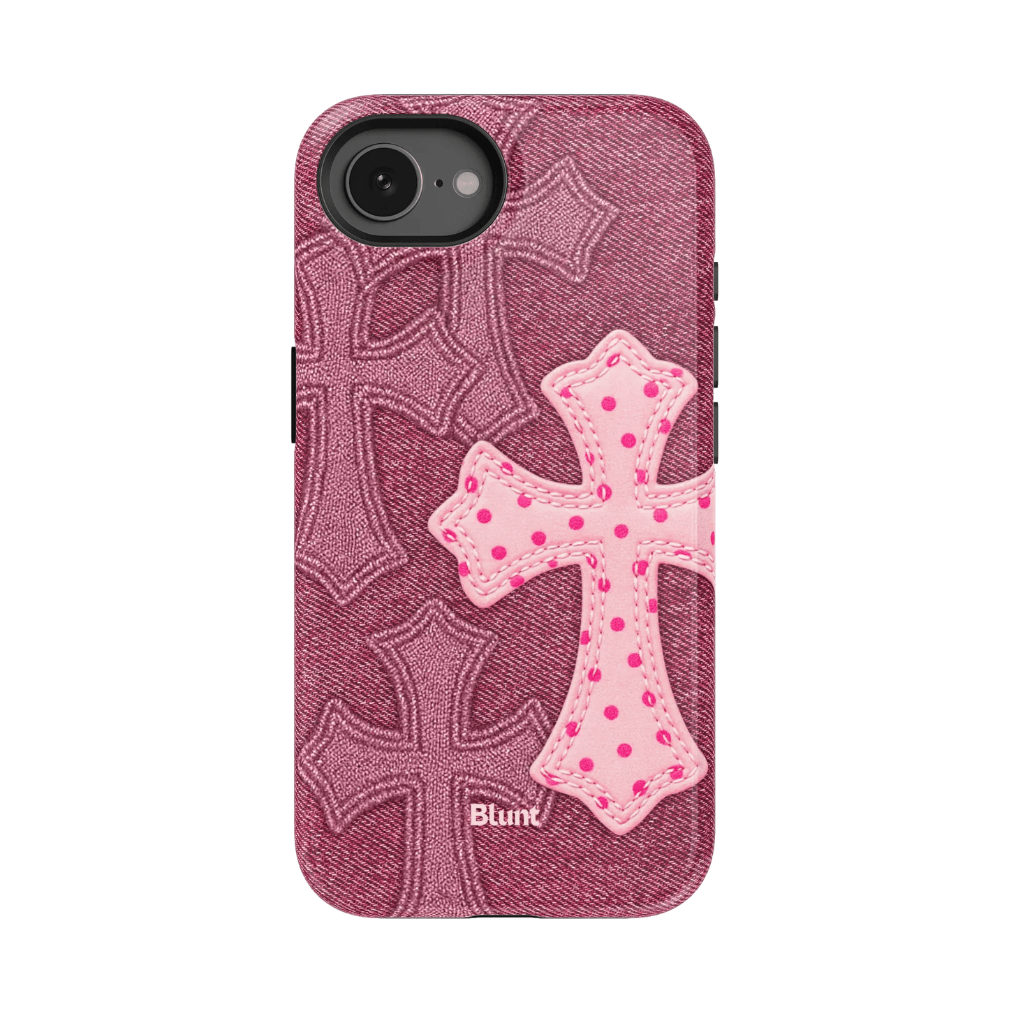 Pink Dottie Cross iPhone Case - Blunt Cases