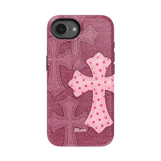 Pink Dottie Cross iPhone Case - Blunt Cases