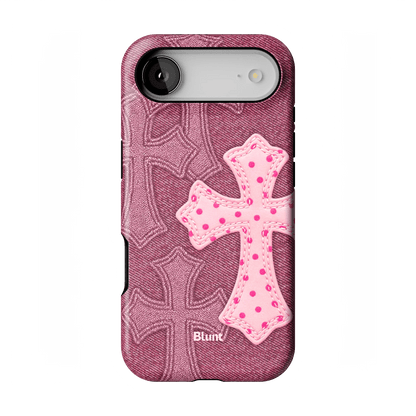 Pink Dottie Cross iPhone Case - Blunt Cases