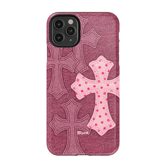 Pink Dottie Cross iPhone Case - Blunt Cases