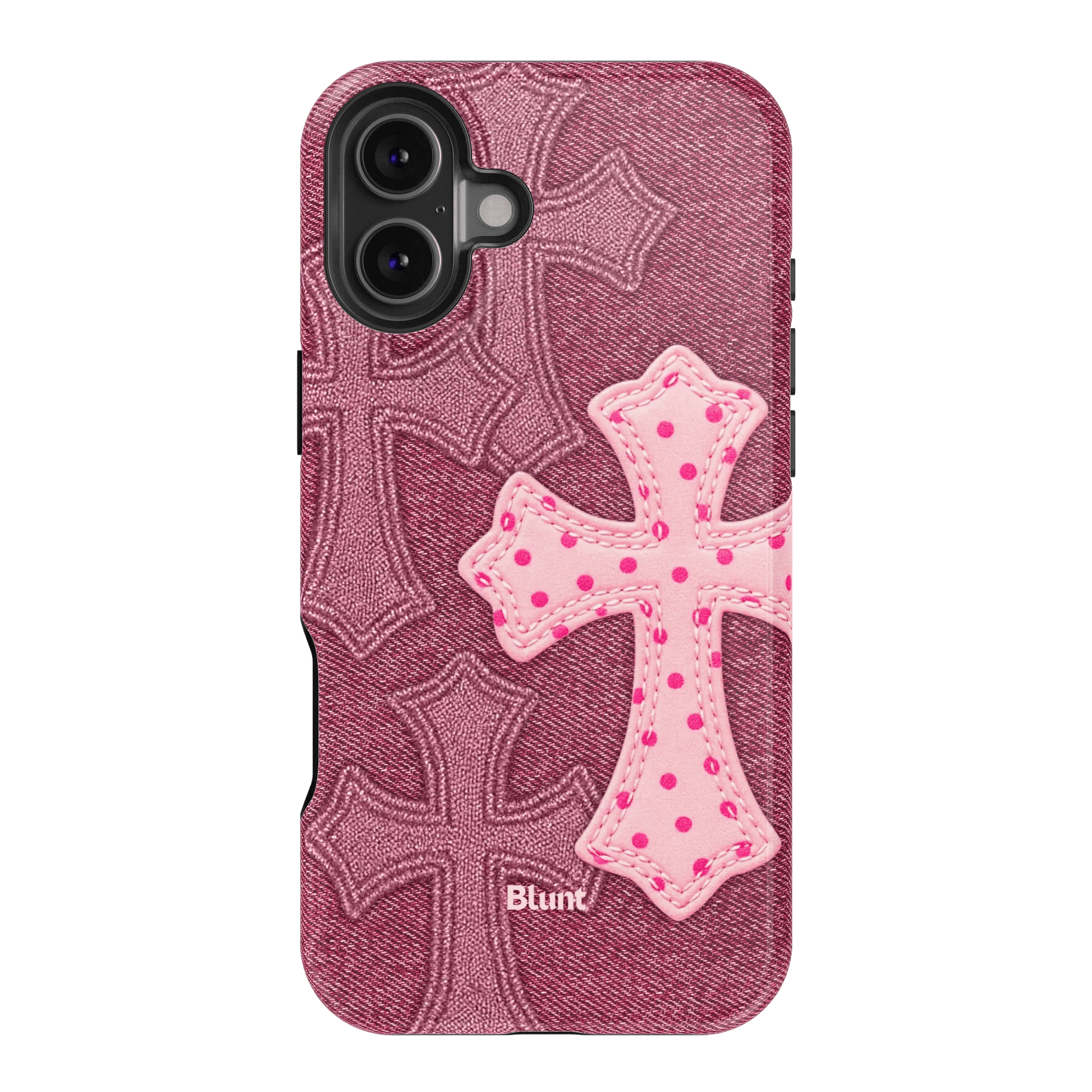 Pink Dottie Cross iPhone Case - Blunt Cases