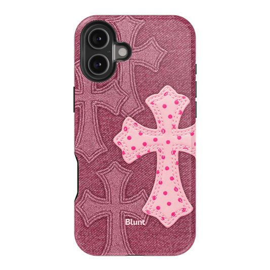 Pink Dottie Cross iPhone Case - Blunt Cases
